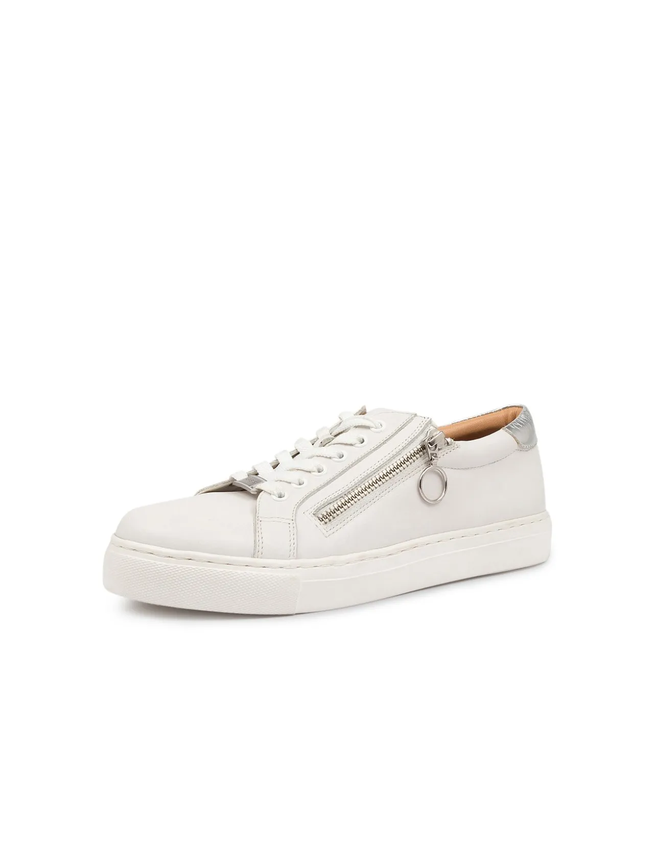 Pamela XF White Silver Leather Sneakers