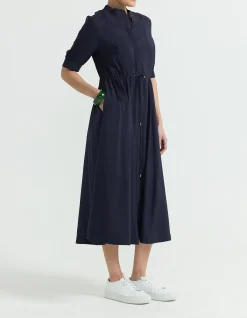 PANELLED DRAWSTRING SHIRT DRESS