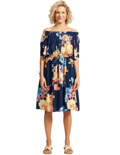 Parisio Off Shoulder Floral Midi Dress