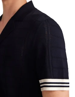 Patterned Mesh Tech Knit Shirt