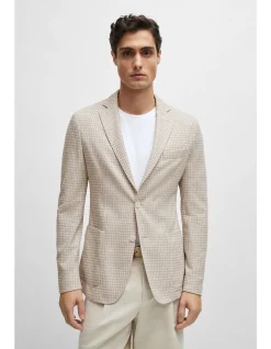 Patterned Slim-Fit Jacket in Jersey