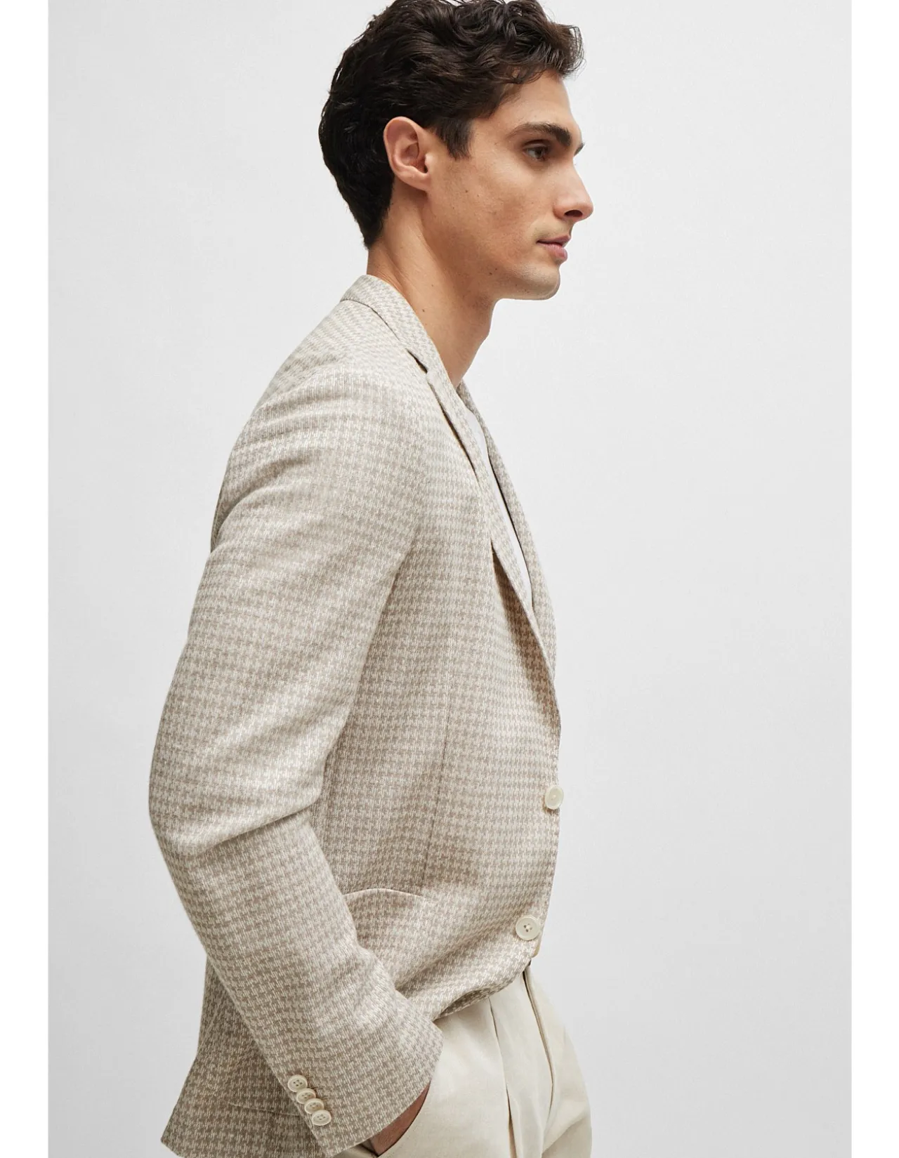 Patterned Slim-Fit Jacket in Jersey