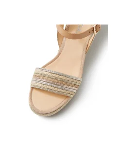Pattrika Metallic Trim Wedge Espadrille Sandals