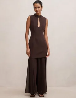 PEARL PETITE HIGH NECK UNDERLAY DRESS