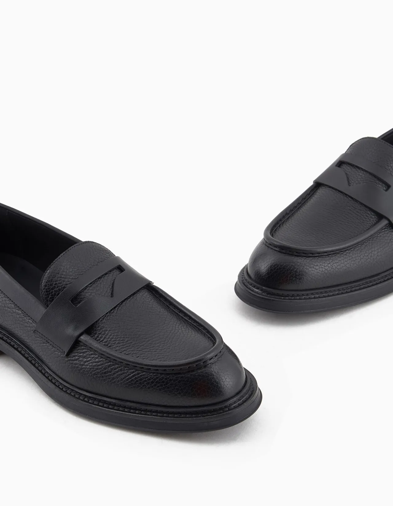 Pebbled Leather Loafers