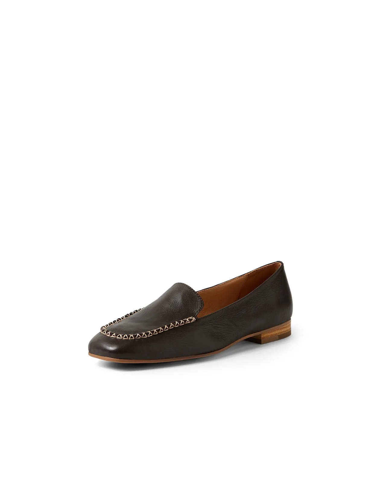 Peridot Woven Trim Leather Loafers