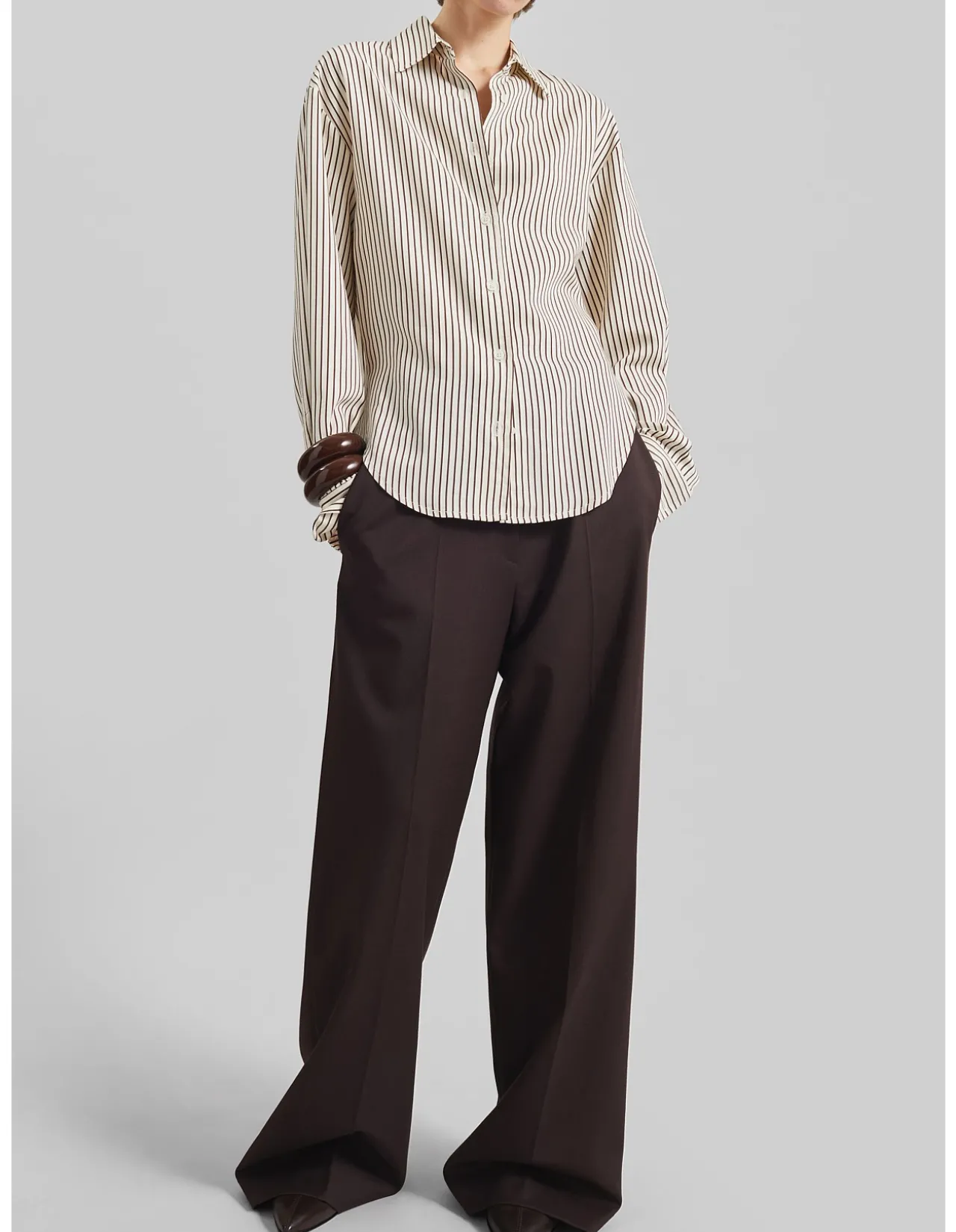 PERI STRIPED FLUID SHIRT