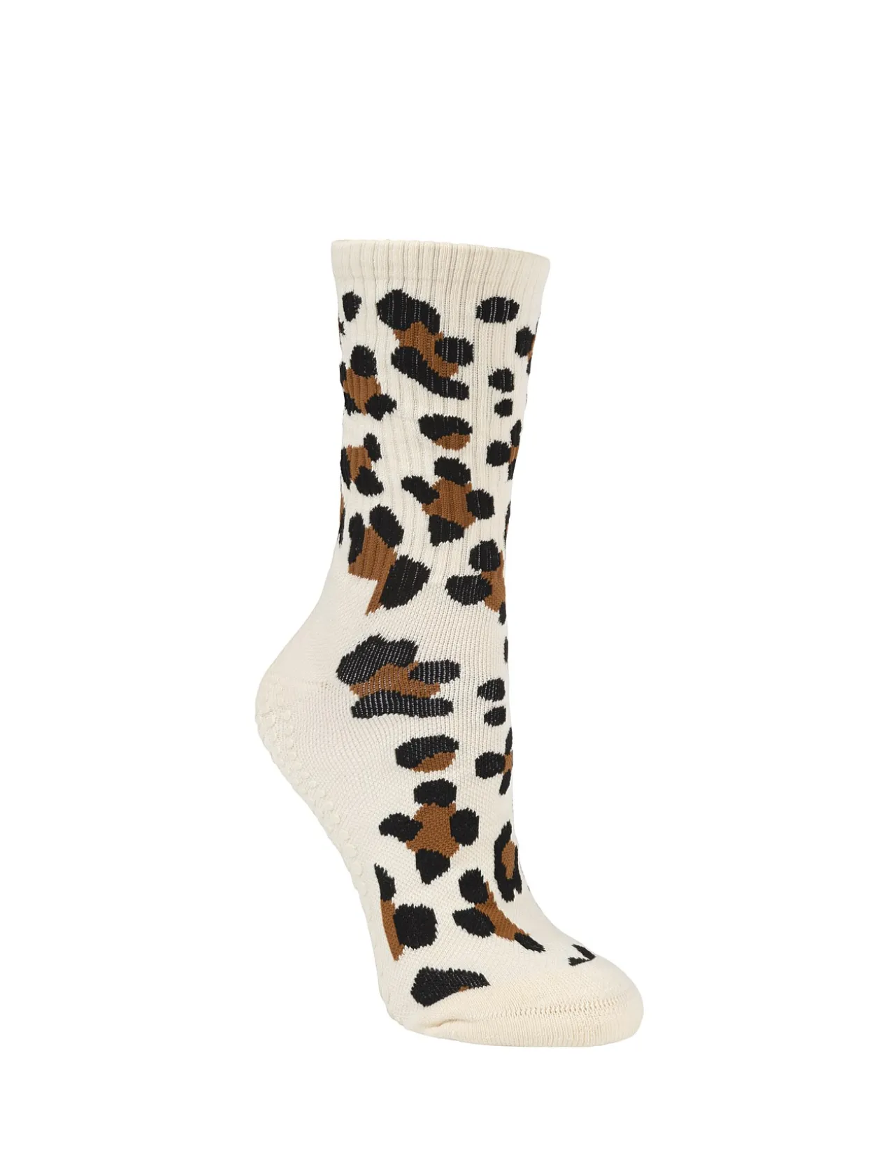 Pilates Cheetah Grip Crew Bamboo Blend Socks