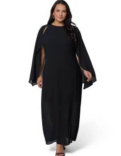PINK DUSK-ECLIPSE CAPE MAXI DRESS