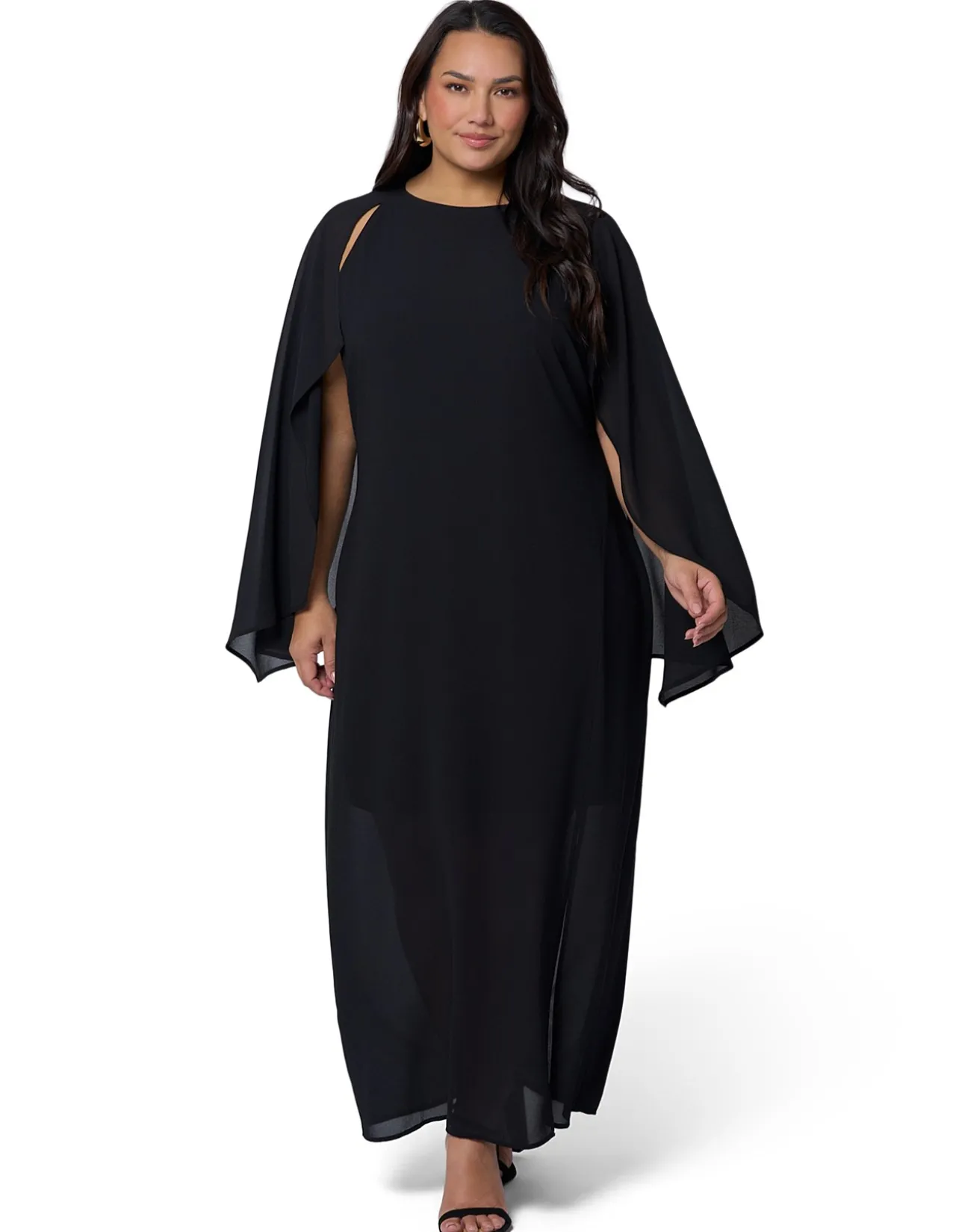 PINK DUSK-ECLIPSE CAPE MAXI DRESS