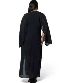 PINK DUSK-ECLIPSE CAPE MAXI DRESS