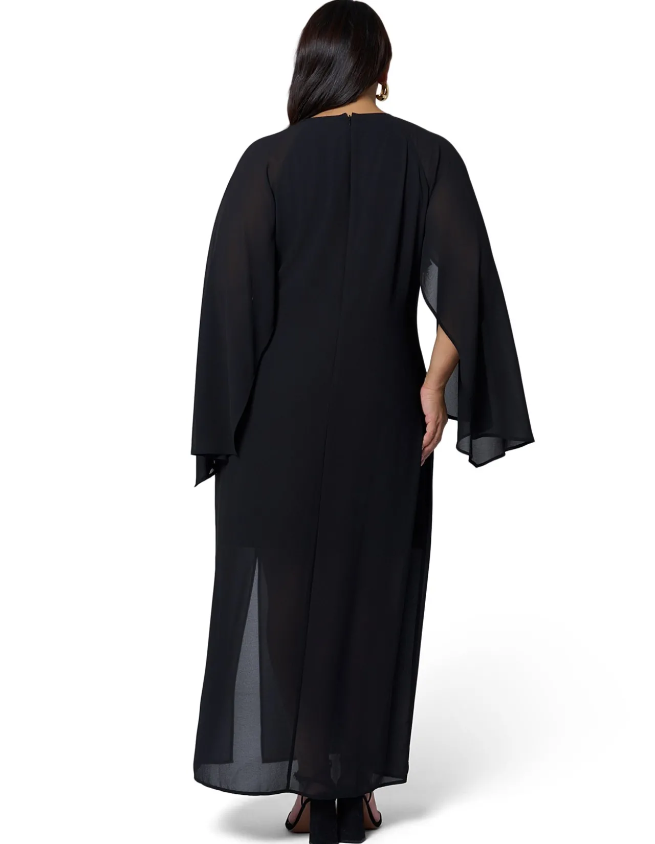 PINK DUSK-ECLIPSE CAPE MAXI DRESS