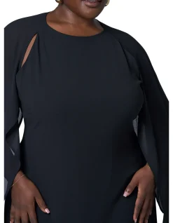 PINK DUSK-ECLIPSE CAPE MAXI DRESS