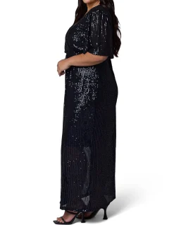 PINK DUSK - LURE SEQUIN MAXI DRESS