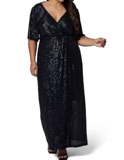 PINK DUSK - LURE SEQUIN MAXI DRESS