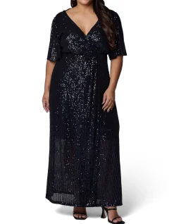 PINK DUSK - LURE SEQUIN MAXI DRESS
