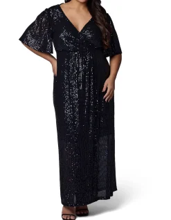 PINK DUSK - LURE SEQUIN MAXI DRESS