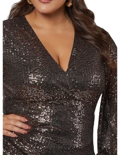 PINK DUSK - SWEET NOTHING SEQUIN MIDI DRESS
