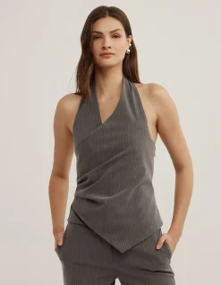 Pinstripe Halter Top