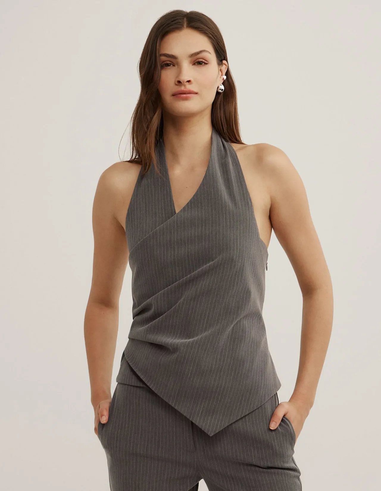 Pinstripe Halter Top
