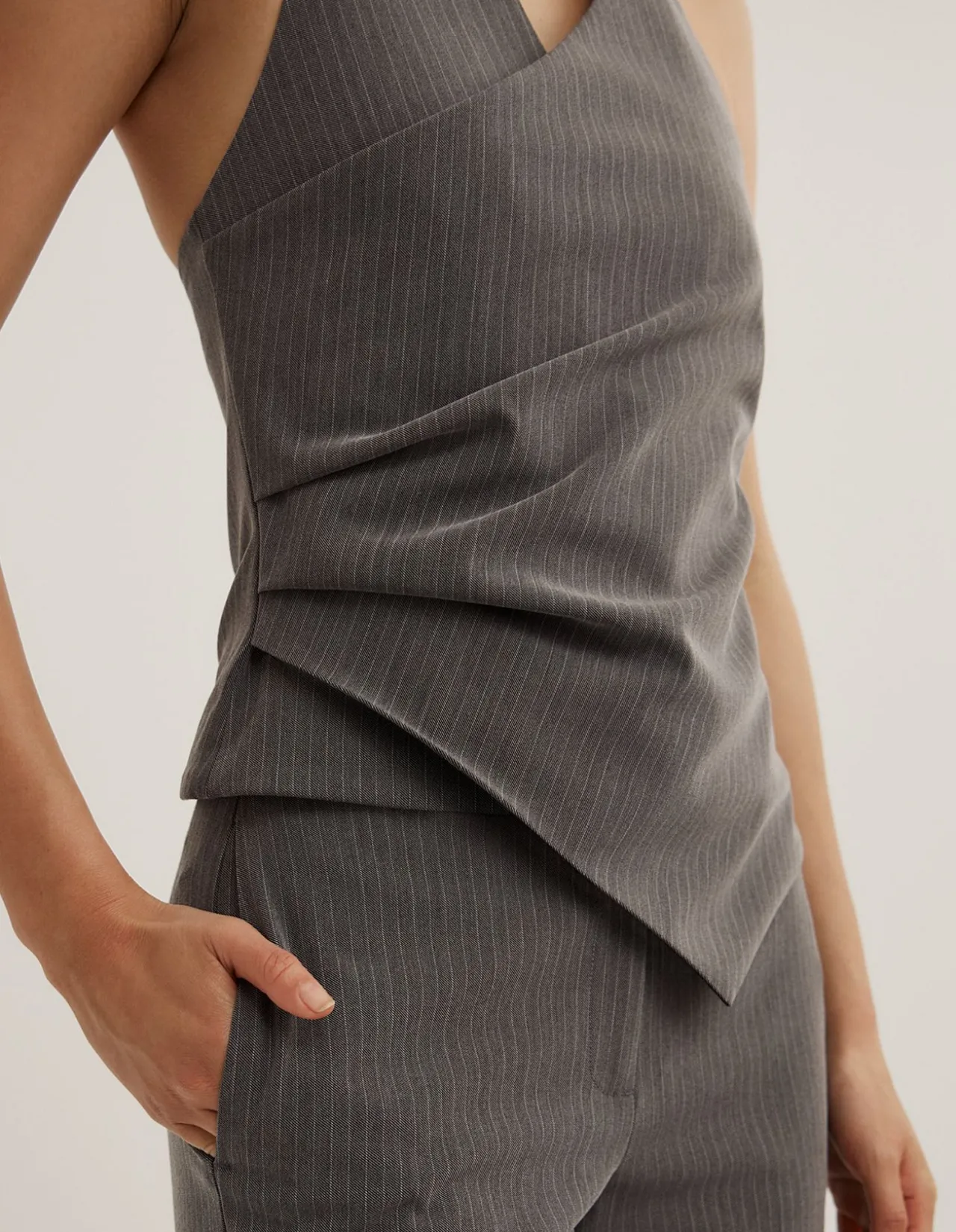 Pinstripe Halter Top