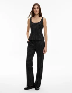 PINSTRIPE FITTED TOP