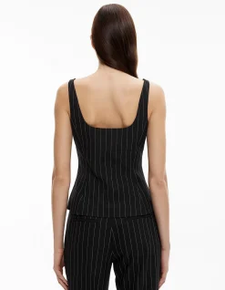PINSTRIPE FITTED TOP