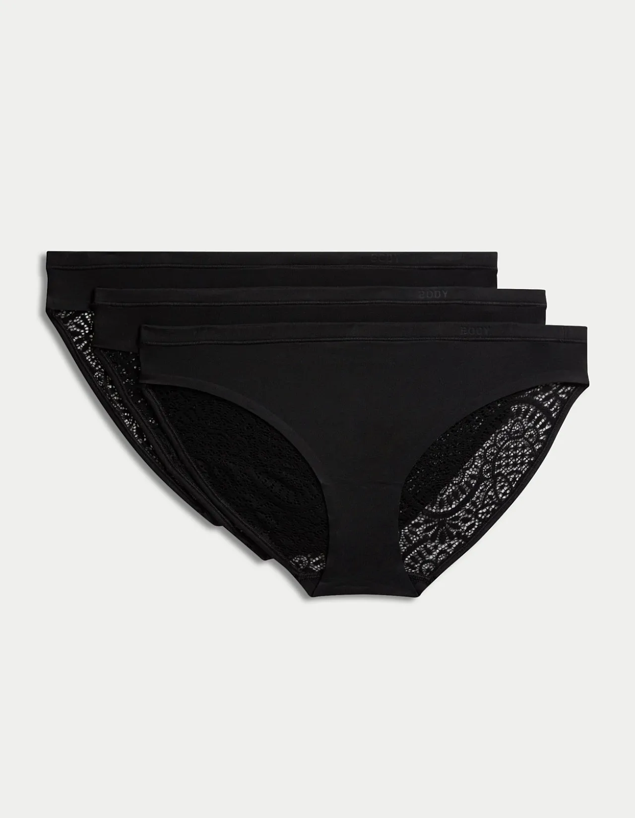 3pk Body Soft Lace Bikini Knickers