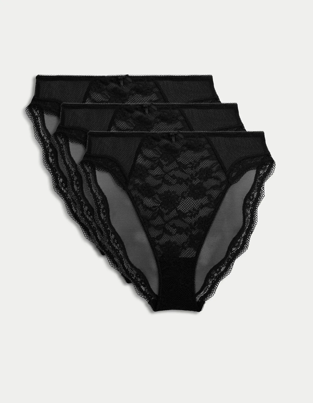 3Pk Jasmine Lace High Waist High Leg Brief
