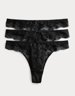 3pk Jasmine Lace Thongs