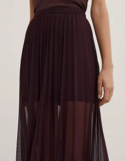 Pleated Mesh Skirt