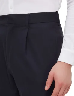 Pleat Front Tailored Pant Navy