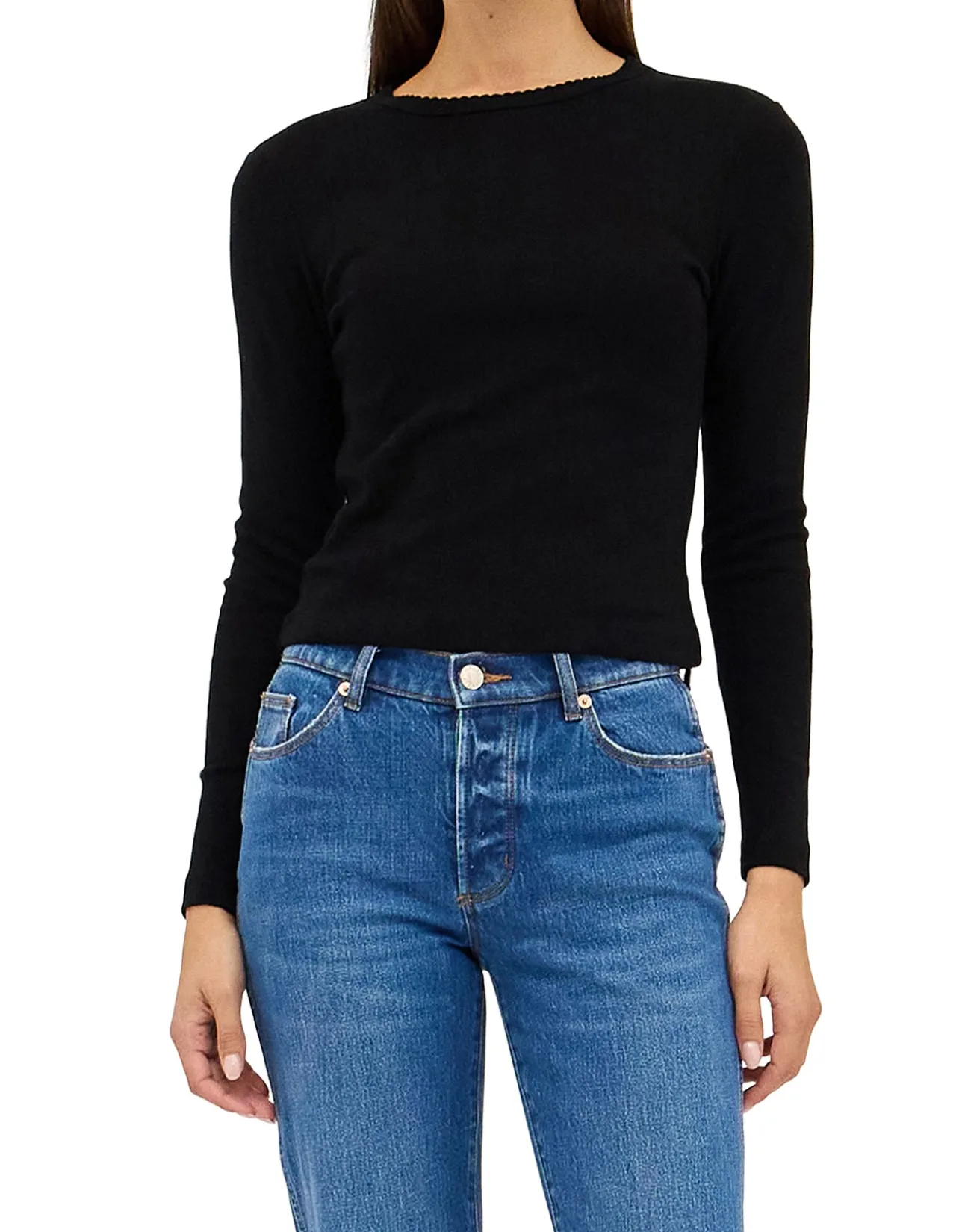 Pointelle Classic Long Sleeve Top