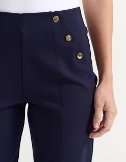 PONTE BUTTON DETAIL PANT
