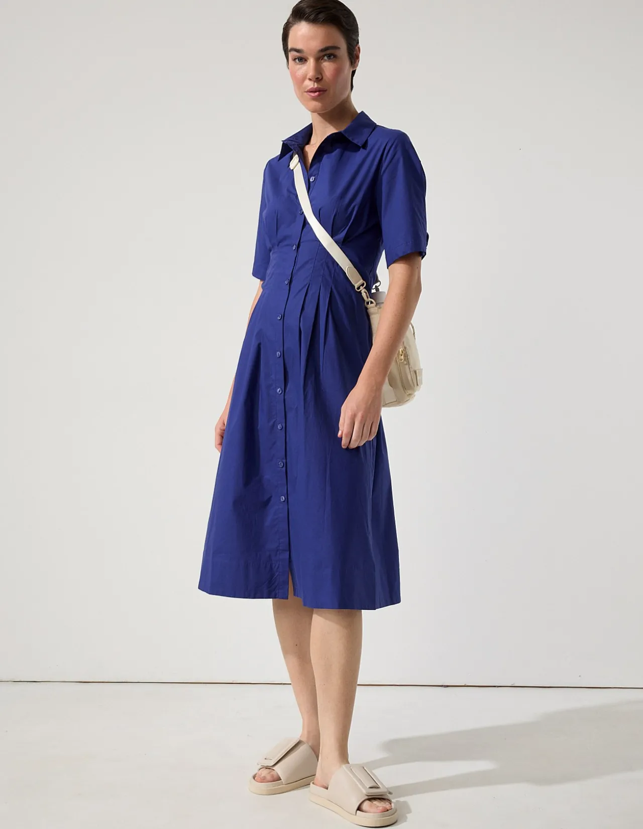 POPLIN MIDI SHIRTDRESS