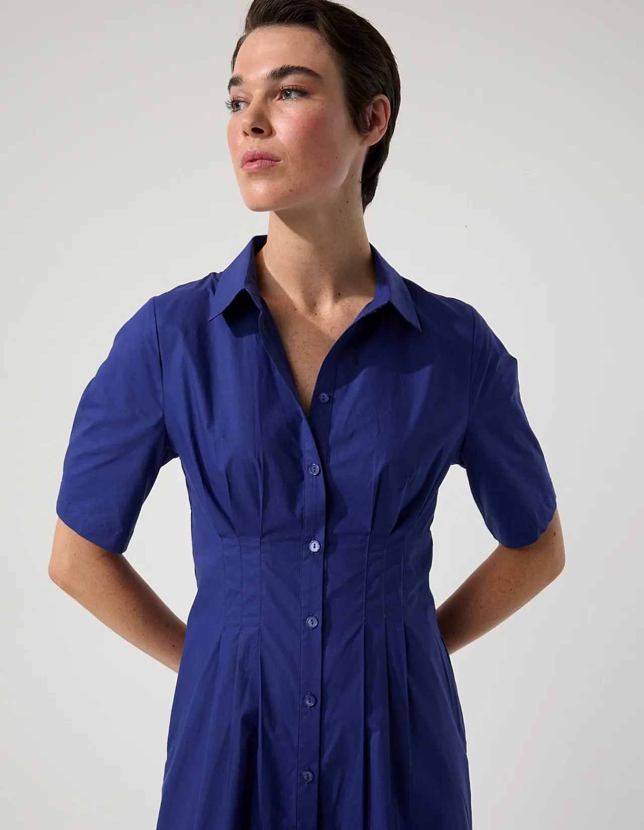 POPLIN MIDI SHIRTDRESS