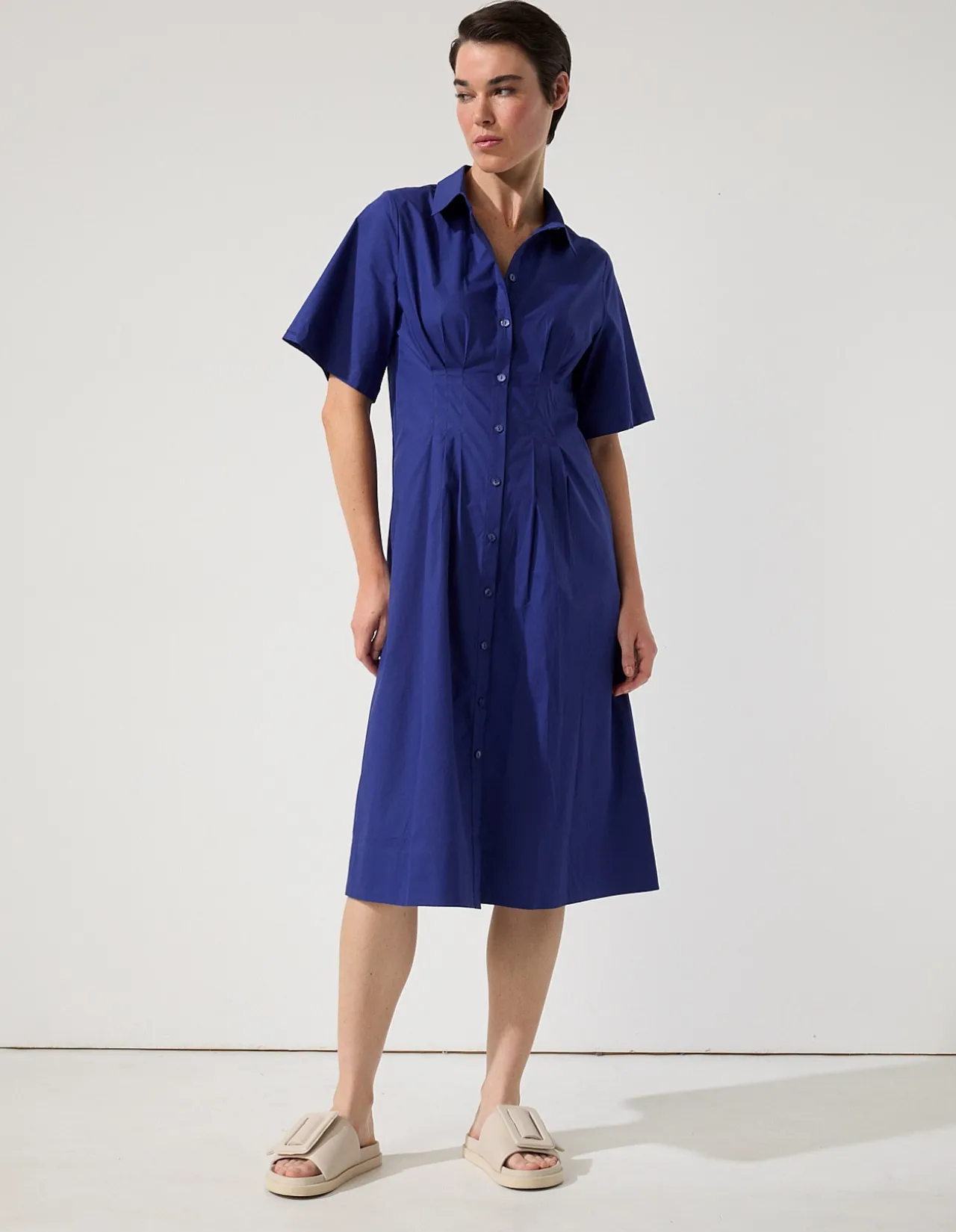 POPLIN MIDI SHIRTDRESS