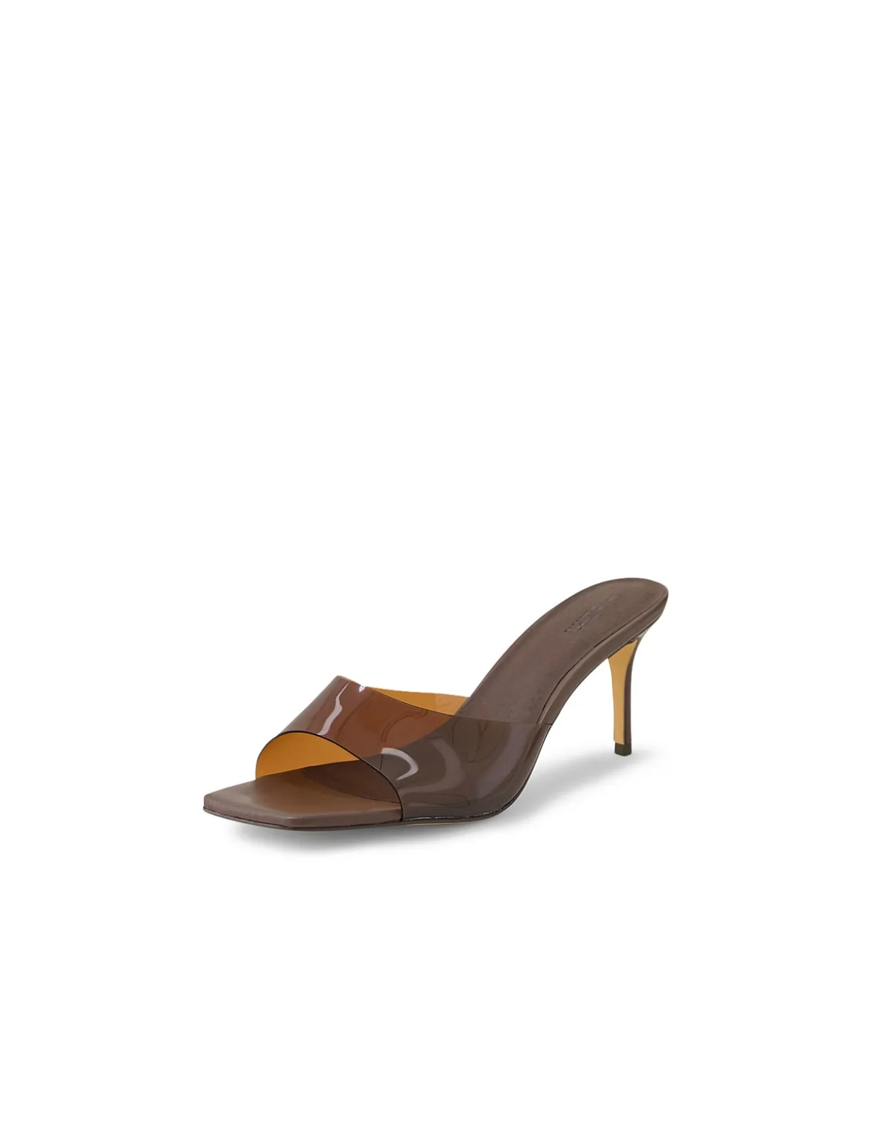 PREEYAH Vinylite Strap Heeled Mules