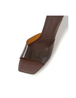 PREEYAH Vinylite Strap Heeled Mules