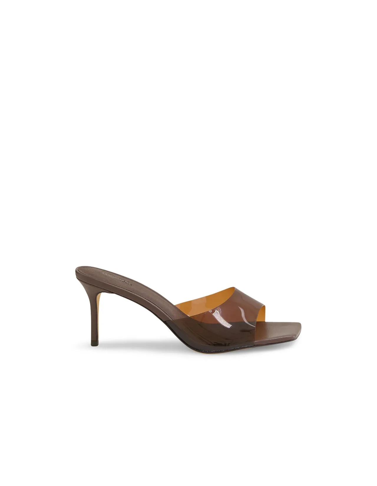 PREEYAH Vinylite Strap Heeled Mules