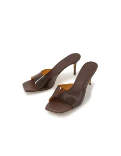 PREEYAH Vinylite Strap Heeled Mules