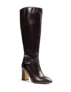 Presley Dark Brown Leather Knee High Boot