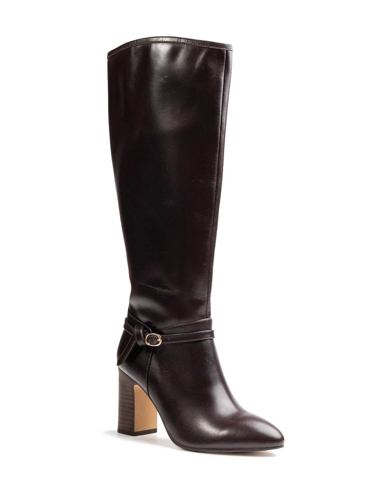 Presley Dark Brown Leather Knee High Boot