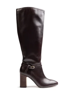 Presley Dark Brown Leather Knee High Boot