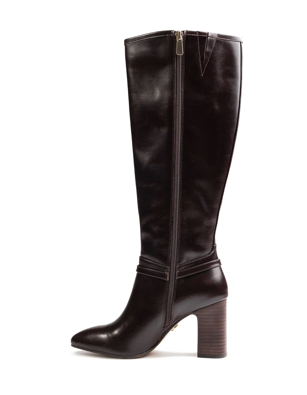 Presley Dark Brown Leather Knee High Boot