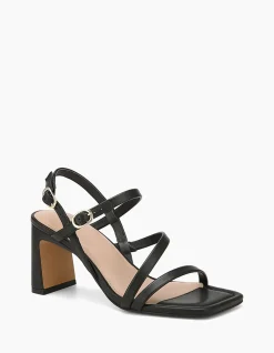 Primo Black Leather Strappy Heel