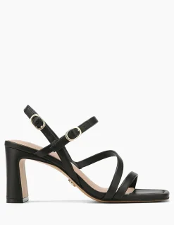 Primo Black Leather Strappy Heel