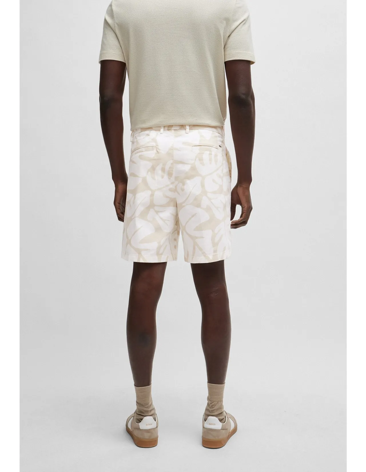 Printed Regular-Fit Shorts in Stretch-Cotton Twill