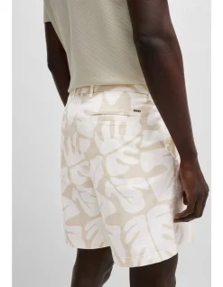 Printed Regular-Fit Shorts in Stretch-Cotton Twill