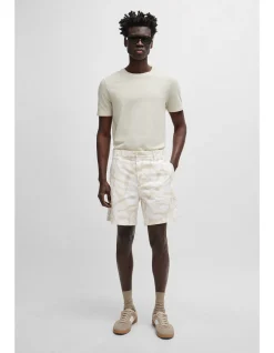 Printed Regular-Fit Shorts in Stretch-Cotton Twill